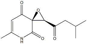 (2R,3R)-6-Methyl-2-(3-methyl-1-oxobutyl)-1-oxa-5-azaspiro[2.5]oct-6-ene-4,8-dione 구조식 이미지