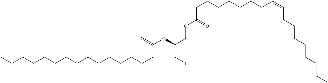 [S,(-)]-3-Iodo-1,2-propanediol 1-oleate 2-palmitate 구조식 이미지