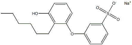 3'-Hydroxy-2'-hexyl[oxybisbenzene]-3-sulfonic acid sodium salt 구조식 이미지