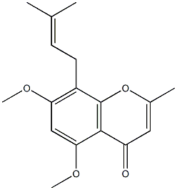 2-Methyl-5,7-dimethoxy-8-(3-methyl-2-butenyl)chromone Structure