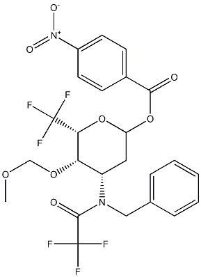 (4-Nitrobenzoyl)4-O-(methoxymethyl)-3-[(trifluoroacetyl)benzylamino]-6,6,6-trifluoro-2,3,6-trideoxy-L-galactopyranoside Structure