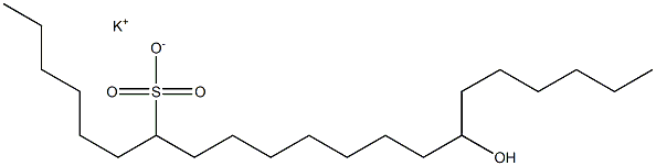 15-Hydroxyhenicosane-7-sulfonic acid potassium salt 구조식 이미지