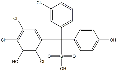 (3-Chlorophenyl)(2,4,5-trichloro-3-hydroxyphenyl)(4-hydroxyphenyl)methanesulfonic acid 구조식 이미지