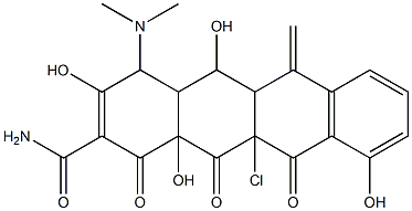 11a-Chloro-4-dimethylamino-3,5,10,12a-tetrahydroxy-6-methylene-1,11,12-trioxo-1,4,4a,5,5a,6,11,11a,12,12a-decahydronaphthacene-2-carboxamide 구조식 이미지