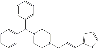 1-Diphenylmethyl-4-[(E)-3-(2-thienyl)-2-propenyl]piperazine Structure