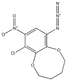 (2,3,4,5-Tetrahydro-10-chloro-9-nitro-1,6-benzodioxocin)-7-yl azide 구조식 이미지