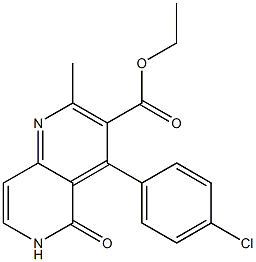 4-(4-Chlorophenyl)-2-methyl-5-oxo-5,6-dihydro-1,6-naphthyridine-3-carboxylic acid ethyl ester 구조식 이미지