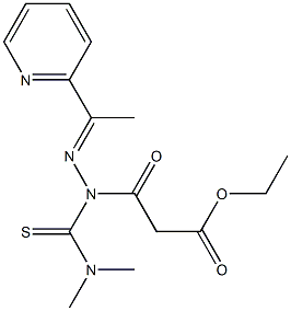 3-Oxo-3-[1-[dimethylamino(thiocarbonyl)]-2-[1-(2-pyridinyl)ethylidene]hydrazino]propanoic acid ethyl ester 구조식 이미지