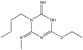 1-Butyl-2-imino-4-ethoxy-6-(methylimino)-1,2,3,6-tetrahydro-1,3,5-triazine 구조식 이미지