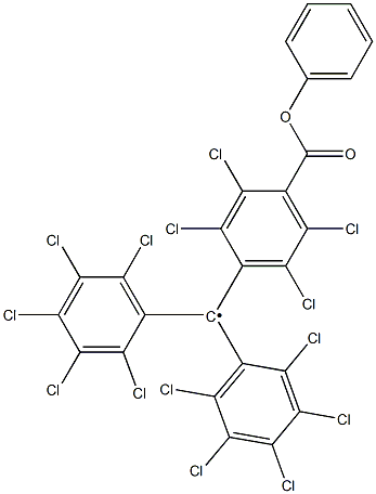 Bis(pentachlorophenyl)(4-(phenoxycarbonyl)-2,3,5,6-tetrachlorophenyl)methyl radical 구조식 이미지