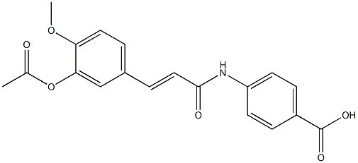 4-[[3-(3-Acetoxy-4-methoxyphenyl)-1-oxo-2-propenyl]amino]benzoic acid 구조식 이미지