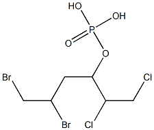 Phosphoric acid hydrogen (2,3-dibromopropyl)(2,3-dichloropropyl) ester Structure