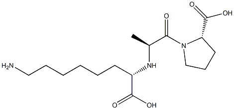 (S)-2-[[(S)-1-[[(2S)-2-Carboxypyrrolidin-1-yl]carbonyl]ethyl]amino]-8-aminooctanoic acid Structure