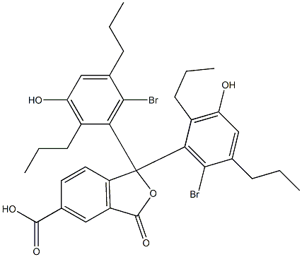 1,1-Bis(6-bromo-3-hydroxy-2,5-dipropylphenyl)-1,3-dihydro-3-oxoisobenzofuran-5-carboxylic acid Structure