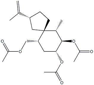 (2R,5S,6S,7R,8R,10S)-7,8-Diacetyloxy-6-methyl-2-(1-methylethenyl)spiro[4.5]decane-10-methanol acetate 구조식 이미지