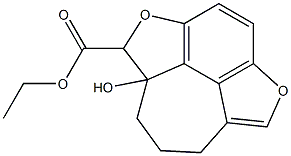 9a-Hydroxy-7,8,9,9a-tetrahydro-2,5-dioxa-1H-cyclohept[jkl]-as-indacene-1-carboxylic acid ethyl ester Structure