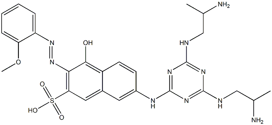 7-[[4,6-Bis[(2-aminopropyl)amino]-1,3,5-triazin-2-yl]amino]-4-hydroxy-3-[(2-methoxyphenyl)azo]-2-naphthalenesulfonic acid Structure