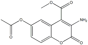 3-Amino-6-acetyloxy-2-oxo-2H-1-benzopyran-4-carboxylic acid methyl ester Structure