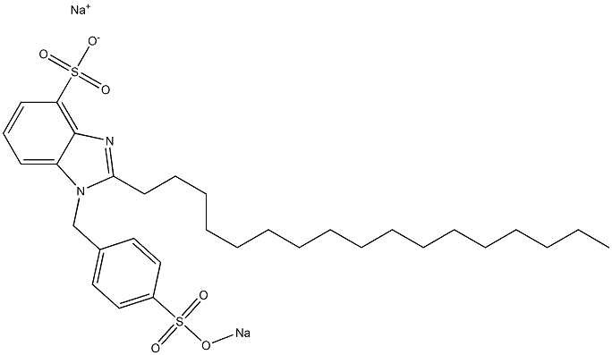 1-[4-(Sodiooxysulfonyl)benzyl]-2-heptadecyl-1H-benzimidazole-4-sulfonic acid sodium salt Structure