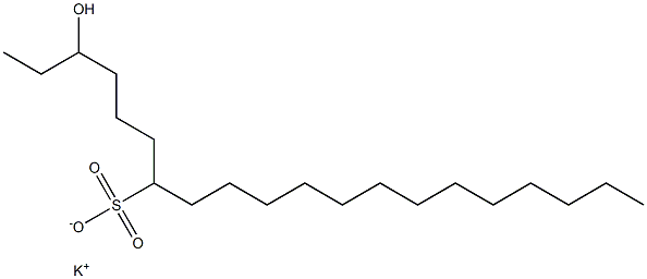 3-Hydroxyicosane-7-sulfonic acid potassium salt 구조식 이미지