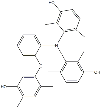 N,N-Bis(3-hydroxy-2,6-dimethylphenyl)-2-(5-hydroxy-2,4-dimethylphenoxy)benzenamine 구조식 이미지