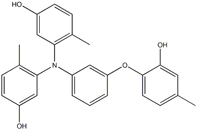 N,N-Bis(3-hydroxy-6-methylphenyl)-3-(2-hydroxy-4-methylphenoxy)benzenamine 구조식 이미지