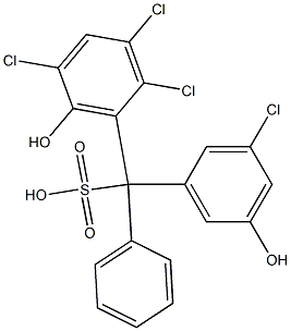 (3-Chloro-5-hydroxyphenyl)(2,3,5-trichloro-6-hydroxyphenyl)phenylmethanesulfonic acid 구조식 이미지