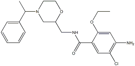 4-Amino-5-chloro-2-ethoxy-N-[[4-(1-phenylethyl)-2-morpholinyl]methyl]benzamide 구조식 이미지