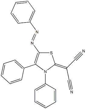 2-[[3,4-Diphenyl-2,3-dihydro-5-(phenylazo)thiazol]-2-ylidene]malononitrile Structure