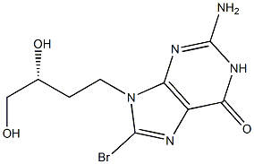 2-Amino-8-bromo-9-[(3R)-3,4-dihydroxybutyl]-1,9-dihydro-6H-purin-6-one 구조식 이미지