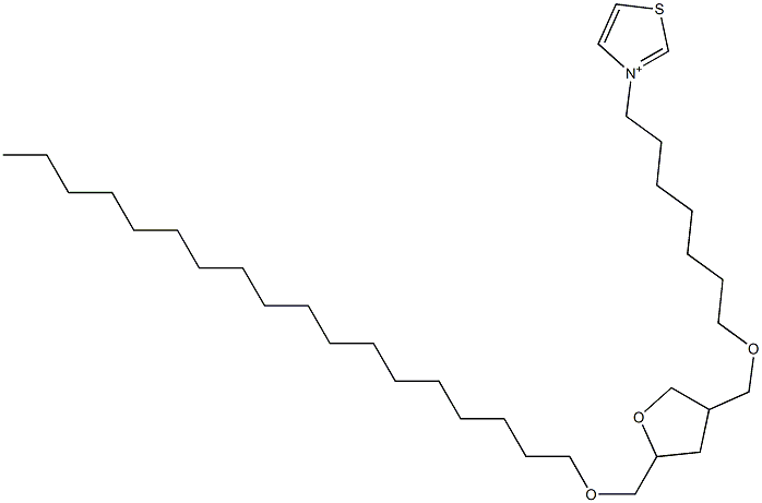 3-[7-[[Tetrahydro-5-octadecyloxymethylfuran]-3-ylmethoxy]heptyl]thiazolium 구조식 이미지