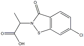 2-[6-Chloro-3-oxo-1,2-benzisothiazol-2(3H)-yl]propionic acid 구조식 이미지