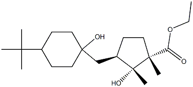 (1S,2R,3R)-2-Hydroxy-3-[(4-tert-butyl-1-hydroxycyclohexyl)methyl]-1,2-dimethylcyclopentane-1-carboxylic acid ethyl ester Structure