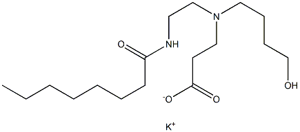 3-[N-(4-Hydroxybutyl)-N-[2-(octanoylamino)ethyl]amino]propionic acid potassium salt 구조식 이미지