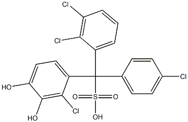 (4-Chlorophenyl)(2,3-dichlorophenyl)(2-chloro-3,4-dihydroxyphenyl)methanesulfonic acid 구조식 이미지