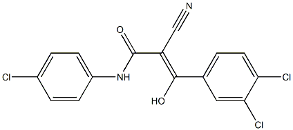 2-Cyano-3-hydroxy-3-[3,4-dichlorophenyl]-N-[4-chlorophenyl]acrylamide Structure