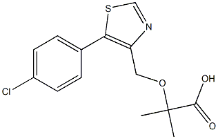 2-[[5-(4-Chlorophenyl)-4-thiazolyl]methoxy]-2-methylpropionic acid 구조식 이미지