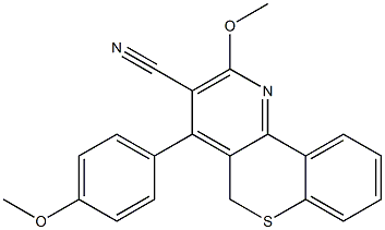 2-Methoxy-4-[4-methoxyphenyl]-5H-[1]benzothiopyrano[4,3-b]pyridine-3-carbonitrile 구조식 이미지