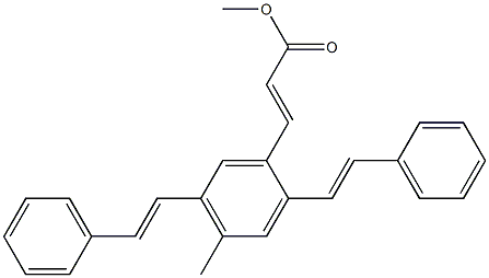 2,5-Bis(2-phenylethenyl)-4-methylcinnamic acid methyl ester Structure