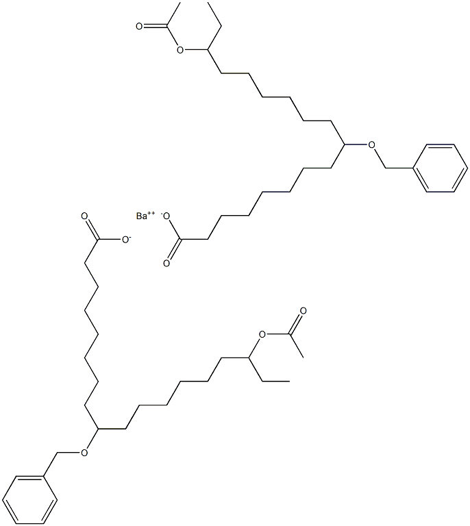 Bis(9-benzyloxy-16-acetyloxystearic acid)barium salt 구조식 이미지