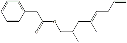 Phenylacetic acid 2,4-dimethyl-4,7-octadienyl ester Structure