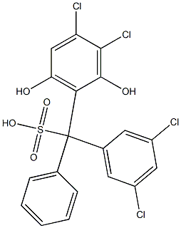 (3,5-Dichlorophenyl)(3,4-dichloro-2,6-dihydroxyphenyl)phenylmethanesulfonic acid Structure