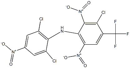 3-Chloro-4-trifluoromethyl-2,6-dinitro-N-[2,6-dichloro-4-nitrophenyl]benzenamine 구조식 이미지