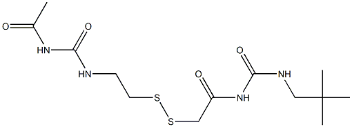 1-Acetyl-3-[2-[[(3-neopentylureido)carbonylmethyl]dithio]ethyl]urea Structure