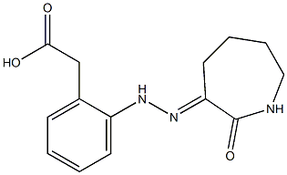 2-[2-[2-(2-Oxohexahydro-1H-azepin-3-ylidene)hydrazino]phenyl]acetic acid 구조식 이미지