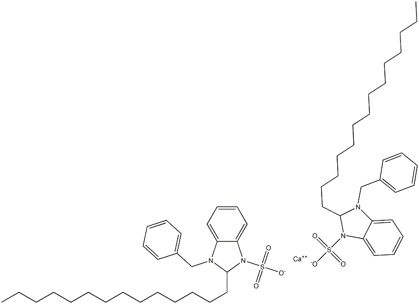 Bis(1-benzyl-2,3-dihydro-2-tetradecyl-1H-benzimidazole-3-sulfonic acid)calcium salt 구조식 이미지