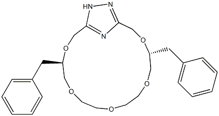 (4R,14R)-4,14-Dibenzyl-3,6,9,12,15-pentaoxa-18,19,20-triazabicyclo[15.2.1]icosa-1(20),17-diene Structure