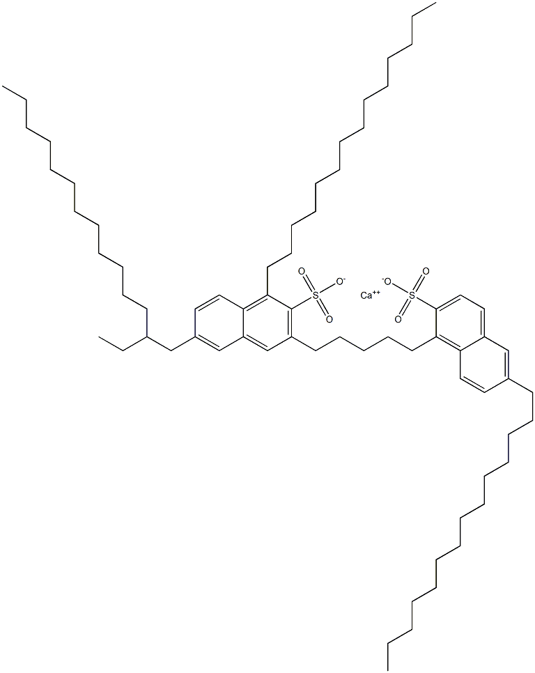 Bis(1,6-ditetradecyl-2-naphthalenesulfonic acid)calcium salt 구조식 이미지