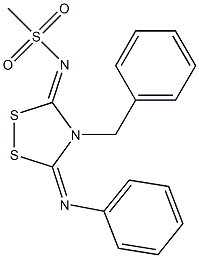 3-Phenylimino-4-benzyl-5-methylsulfonylimino-1,2,4-dithiazolidine 구조식 이미지
