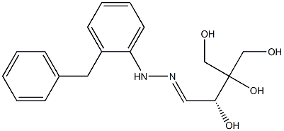 [R,(+)]-2,3,4-Trihydroxy-3-(hydroxymethyl)butyraldehyde benzylphenyl hydrazone 구조식 이미지